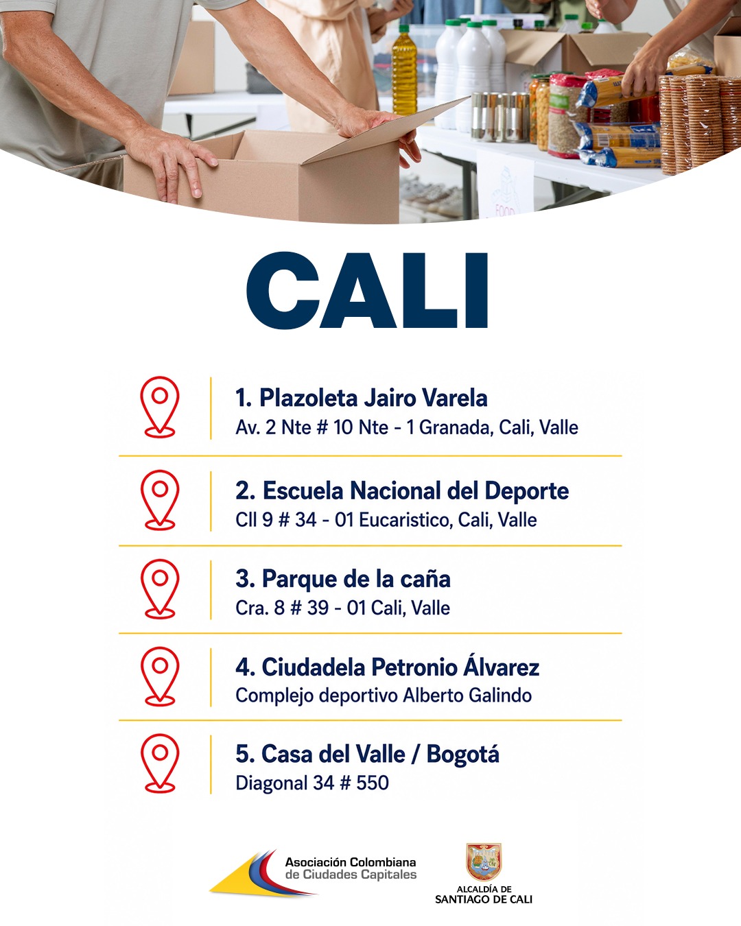 Centros de acopio en Cali