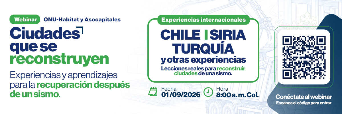 Imágen de pieza grafica Webinar Ciudades que se Reconstruyen