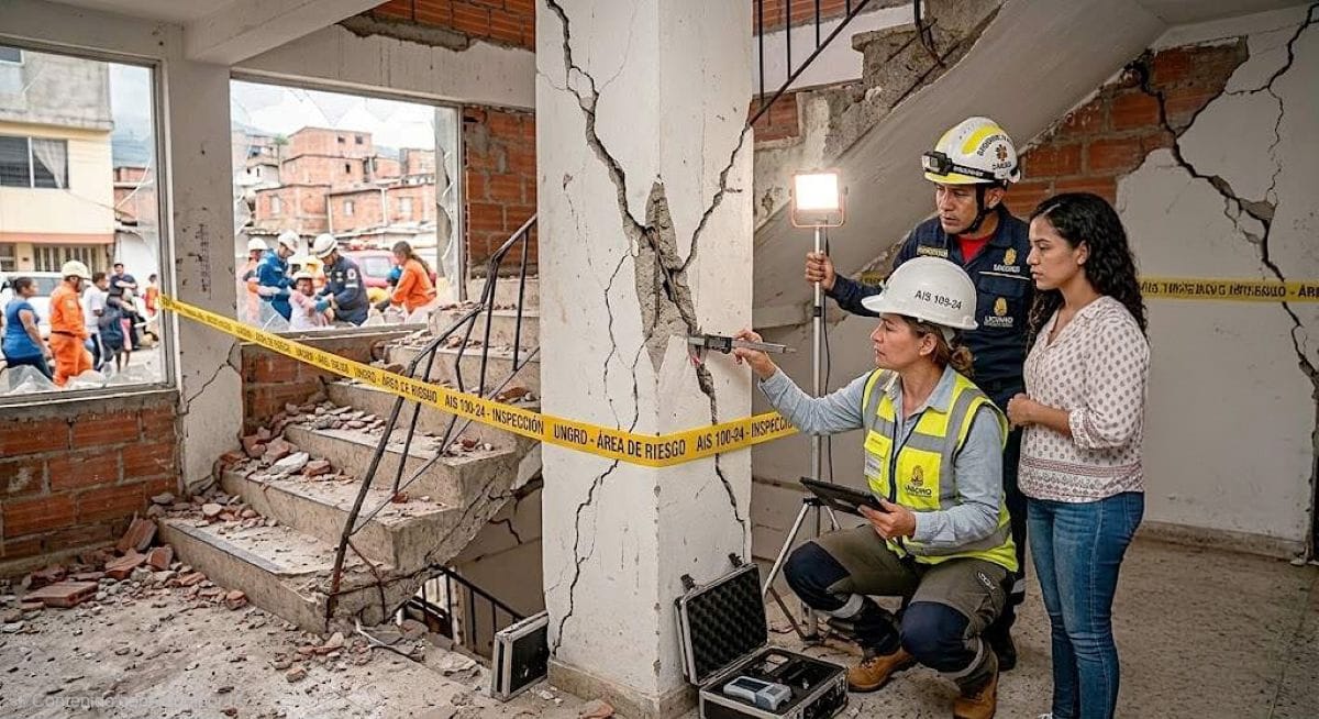 imagen de análisis de riesgo estructural tras un sismo