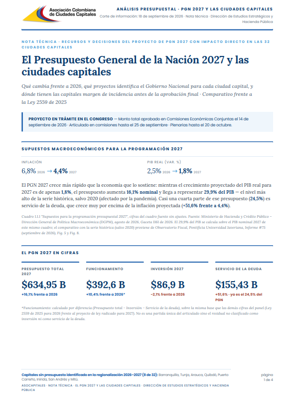 Nota Técnica PGN 2027 Ciudades Capitales