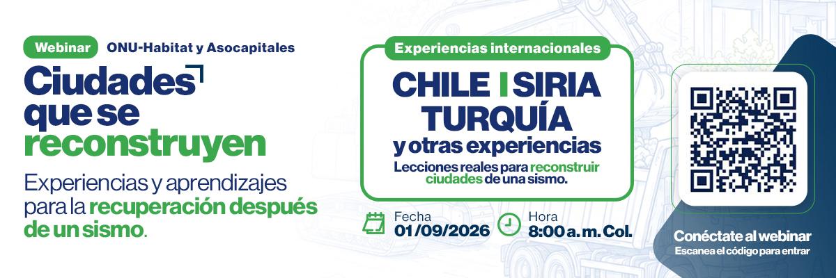 Imágen de pieza grafica Webinar Ciudades que se Reconstruyen