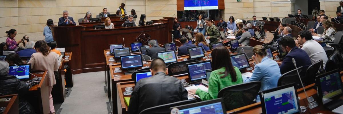 imagen de plenaria en el congreso de la republica de Colombia