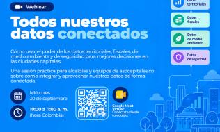 Pieza gráfica promocional invitación a webinar Todos nuestros datos conectados