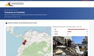 imagen del micrositio terremoto en Colombia