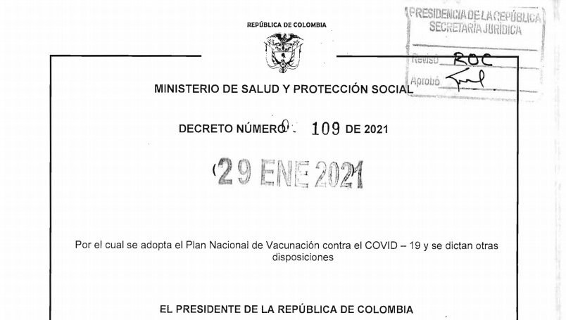 Decreto 109 del 29 de enero de 2021