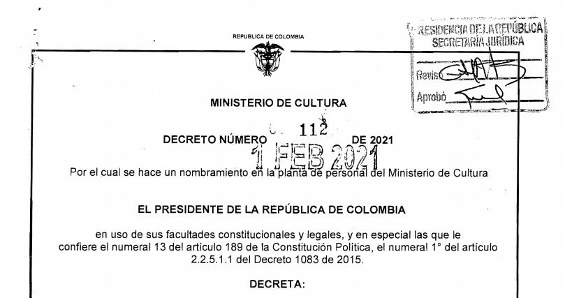 Decreto 112 del 1 de febrero de 2021