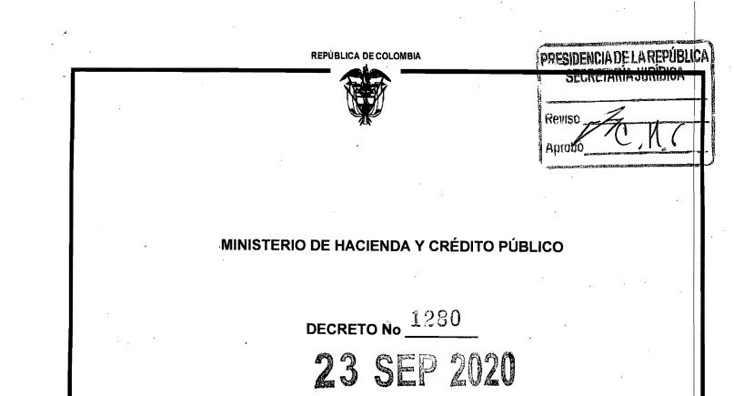 Decreto 1280 del 23 de septiembre de 2020