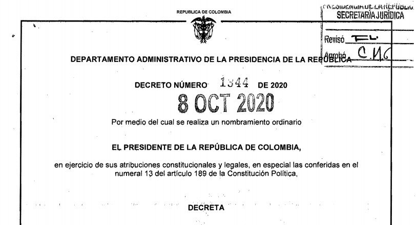 Decreto 1344 del 8 de octubre de 2020
