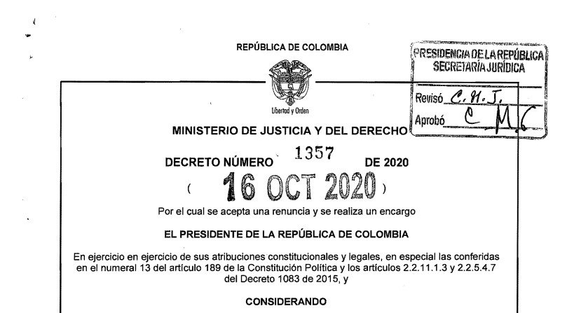 Decreto 1357 del 16 de octubre de 2020