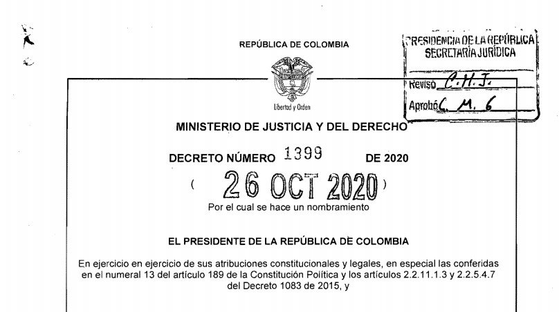 Decreto 1399 del 26 de octubre de 2020