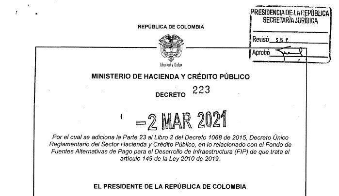 Decreto 223 del 2 de marzo de 2021