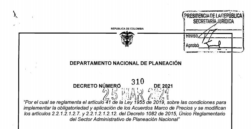 Decreto 310 del 25 de marzo de 2021