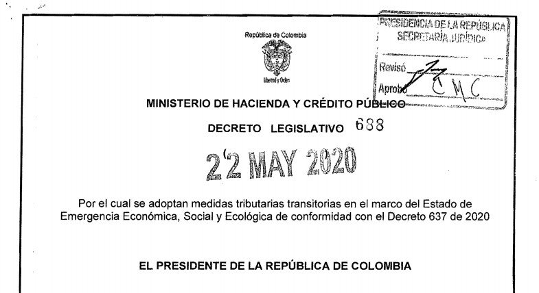 Decreto 688 del 22 de Mayo de 2020