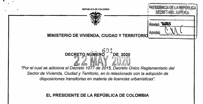 Decreto 691 del 22 de mayo de 2020