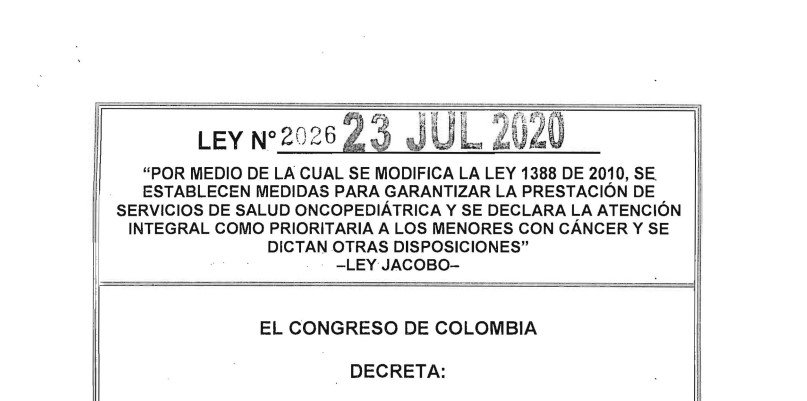 LEY 2026 DEL 23 DE JULIO DE 2020