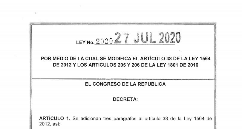LEY 2030 DEL 27 DE JULIO DE 2020