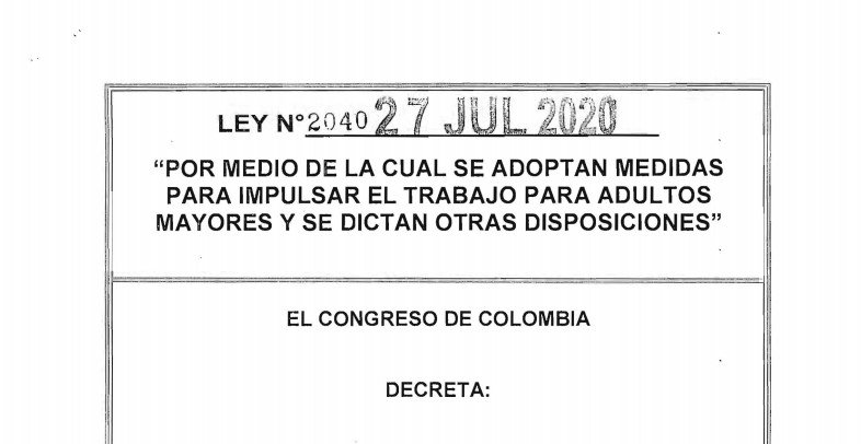 LEY 2040 DEL 27 DE JULIO DE 2020