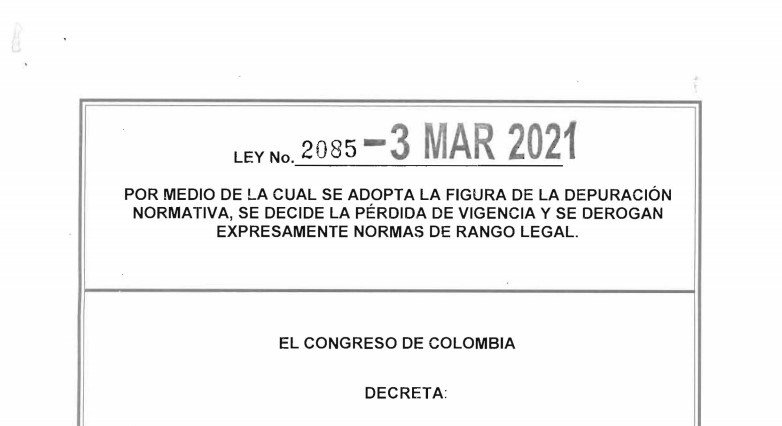 LEY 2085 DEL 03 DE MARZO DE 2021