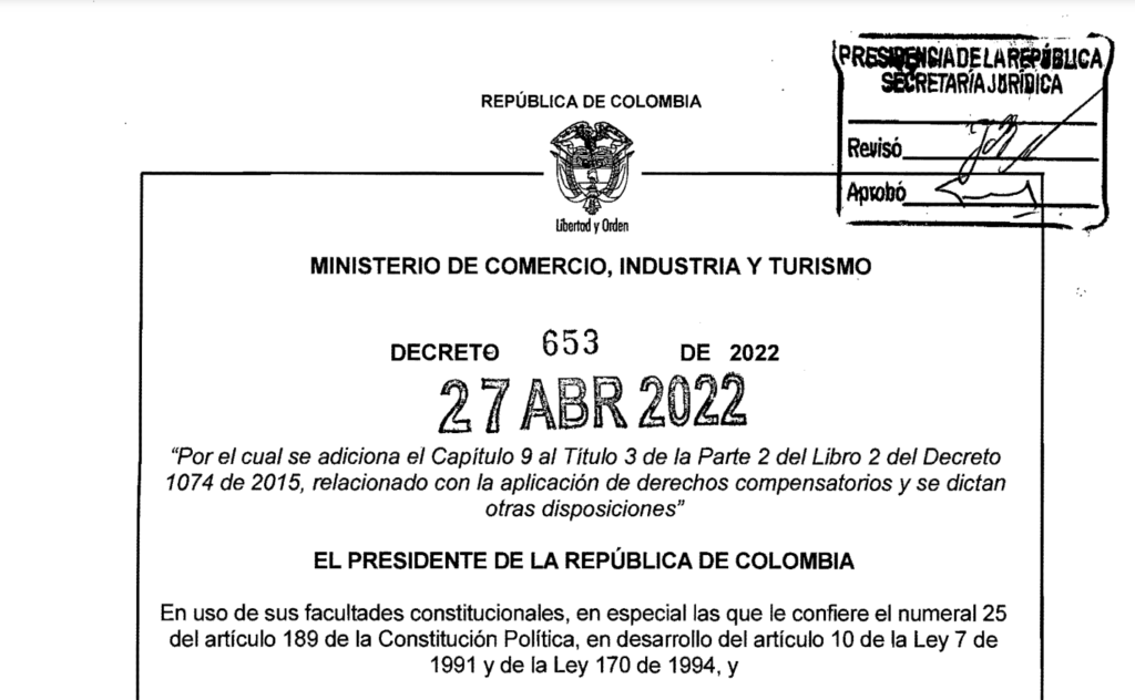 DECRETO 653 DEL 27 DE   ABRIL DE 2022