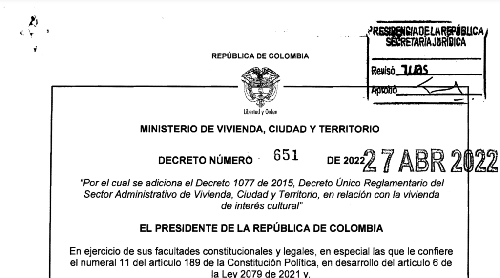 DECRETO 651 DEL 27 DE   ABRIL DE 2022