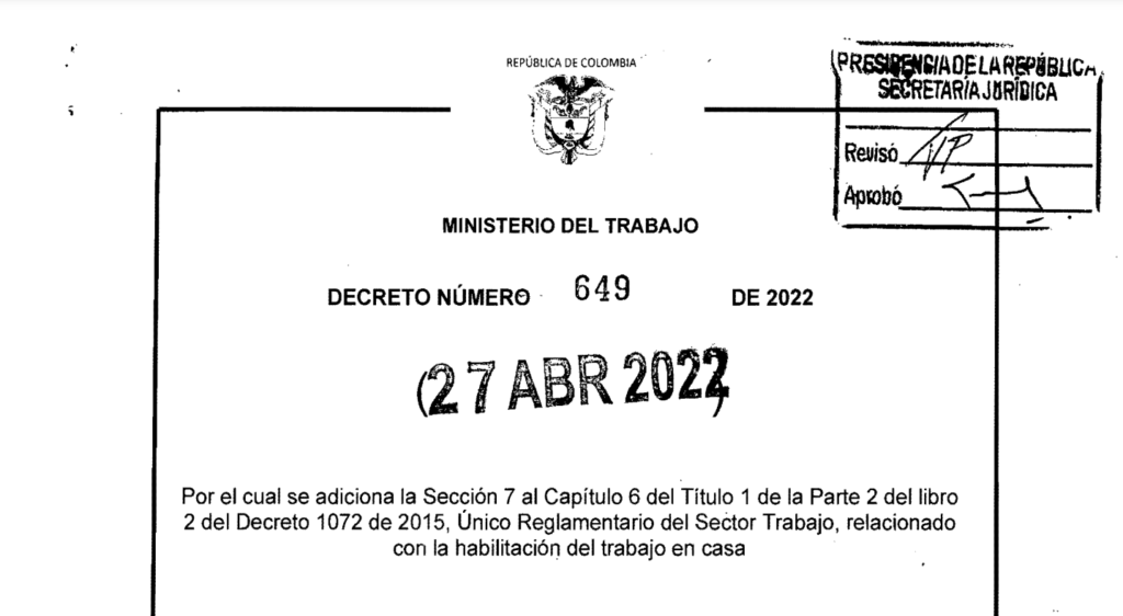 DECRETO 649 DEL 27 DE   ABRIL DE 2022