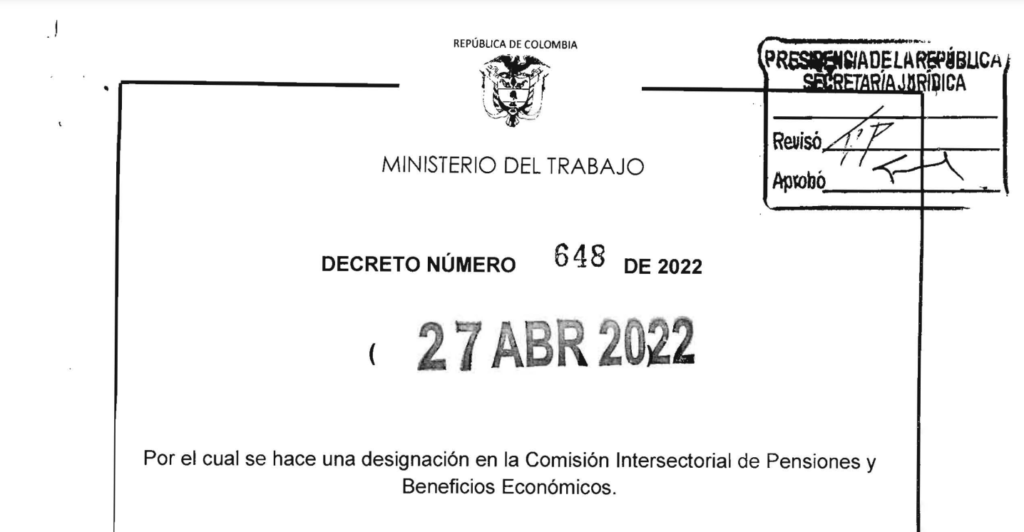 DECRETO 648 DEL 27 DE   ABRIL DE 2022