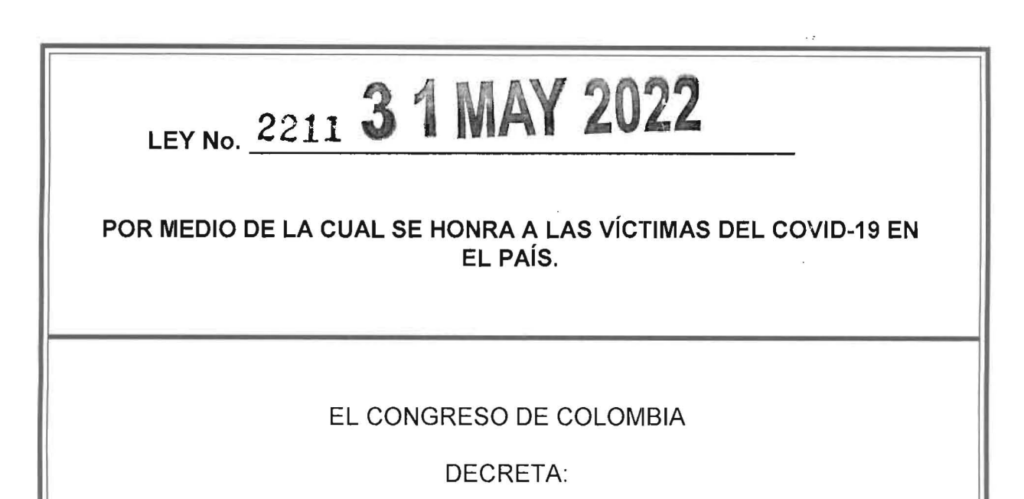 LEY 2211 DEL 31 DE MAYO DE 2022
