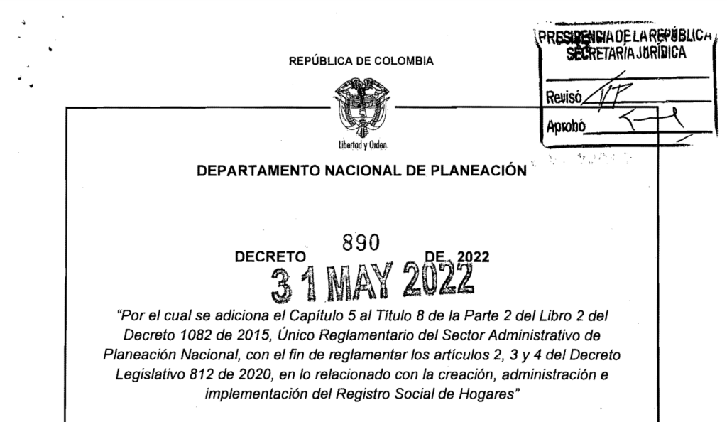 DECRETO 890 DEL 31 DE MAYO DE 2022