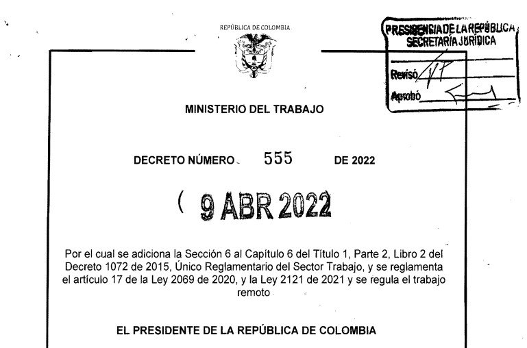 DECRETO 555 DEL 9 DE ABRIL DE 2022