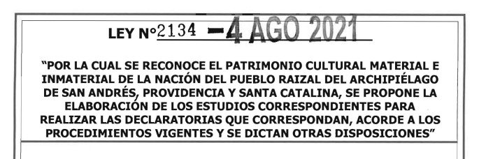 LEY 2134 DEL 4 DE AGOSTO DE 2021