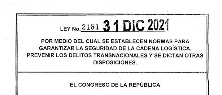 LEY 2181 DEL 31 DE DICIEMBRE DE 2021