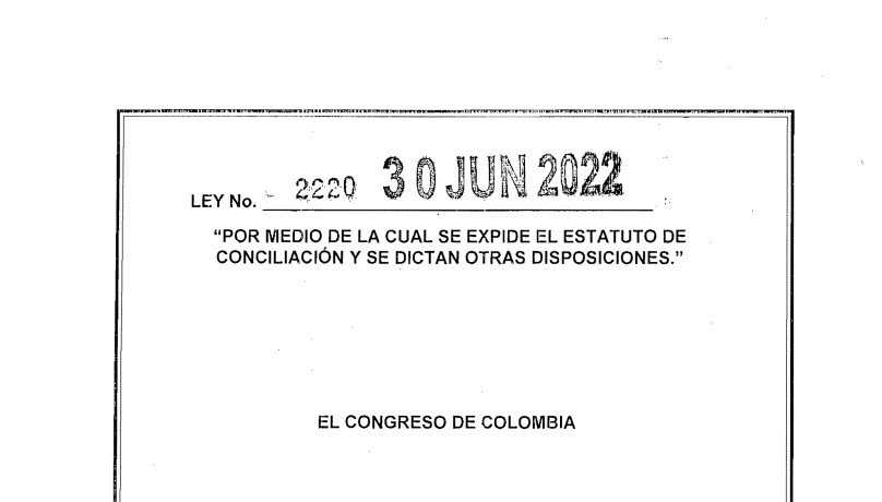 LEY 2220 DEL 30 DE JUNIO DE 2022