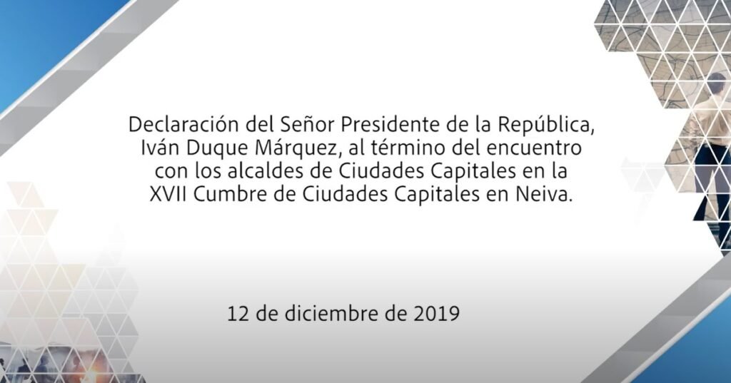 Declaraciones de Presidente de la República en la XVII Cumbre de Ciudades Capitales