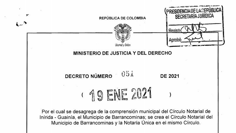 Decreto 051 del 19 de enero de 2021