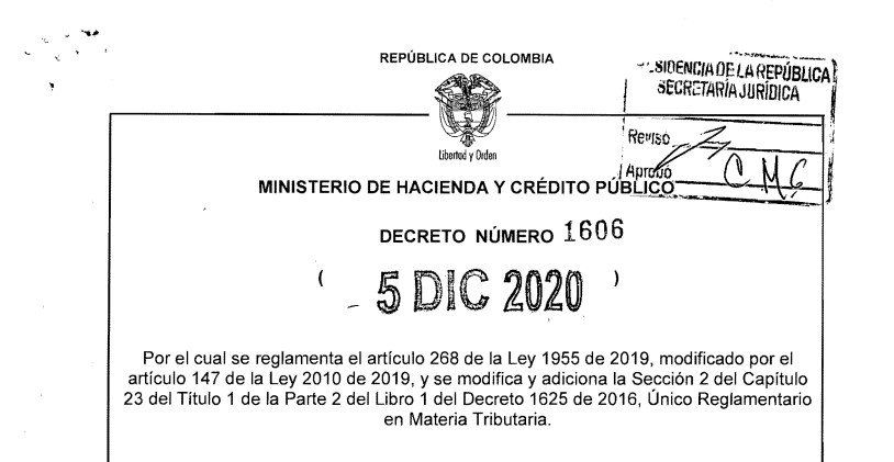 Decreto 1606 del 5 de diciembre de 2020