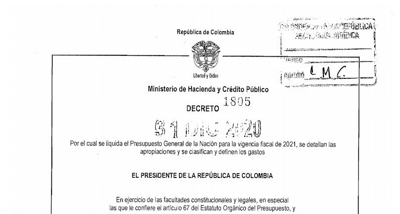 DECRETO 1805 DEL 31 DE DICIEMBRE DE 2020