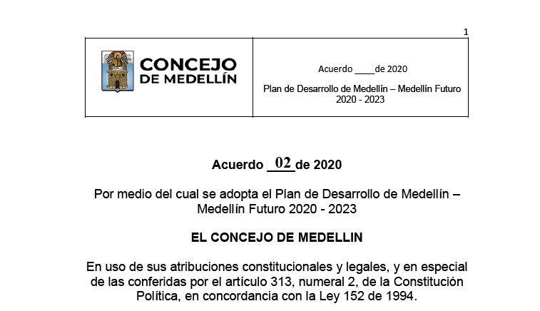 Medellín_Plan de Desarrollo Municipal_2020-2023