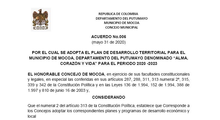 Mocoa_Plan de Desarrollo Municipal_2020-2023