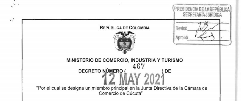 Decreto 467 del 12 de mayo de 2021