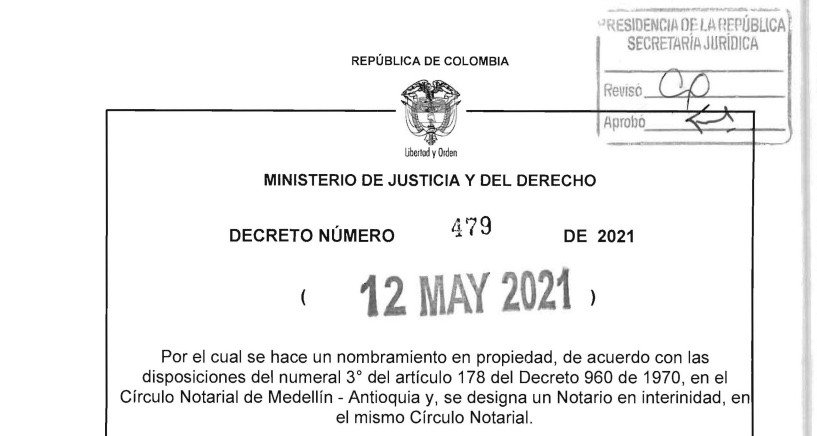 Decreto 479 del 12 de mayo de 2021