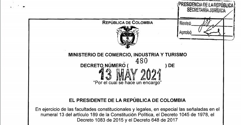 Decreto 480 del 13 de mayo de 2021