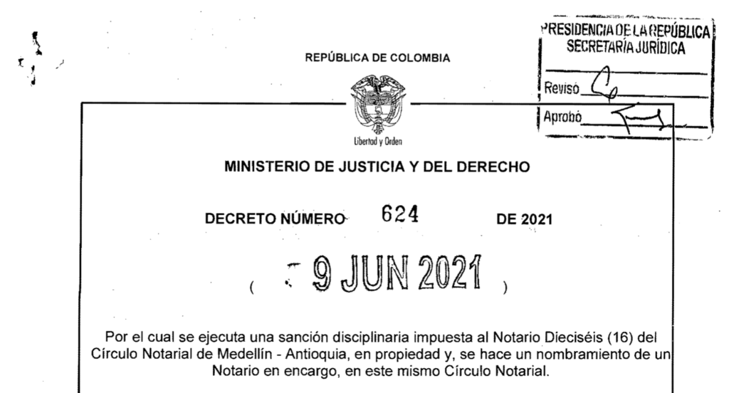 Decreto 624 del 9 de junio de 2021