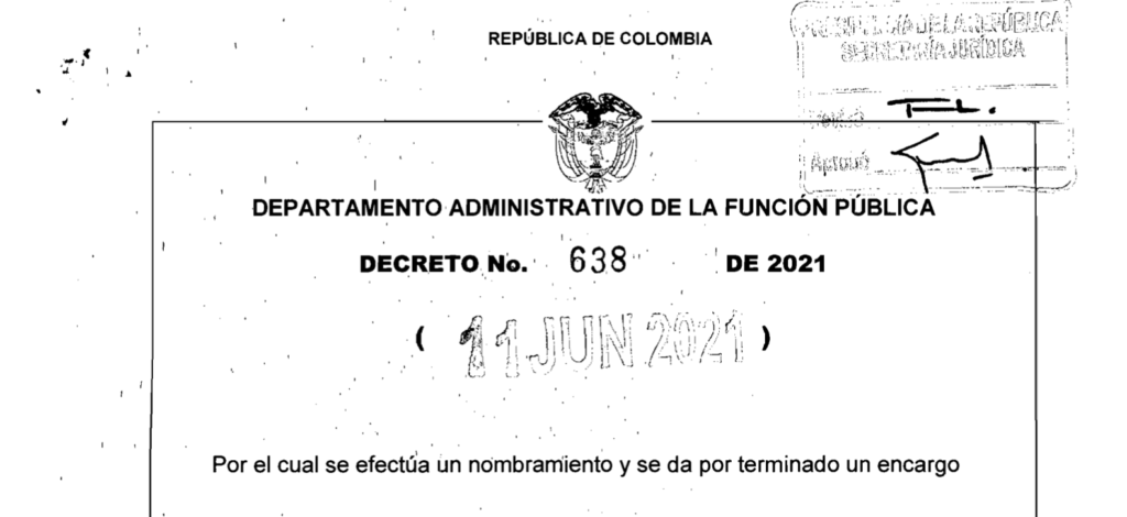 Decreto 638 del 11 de junio de 2021