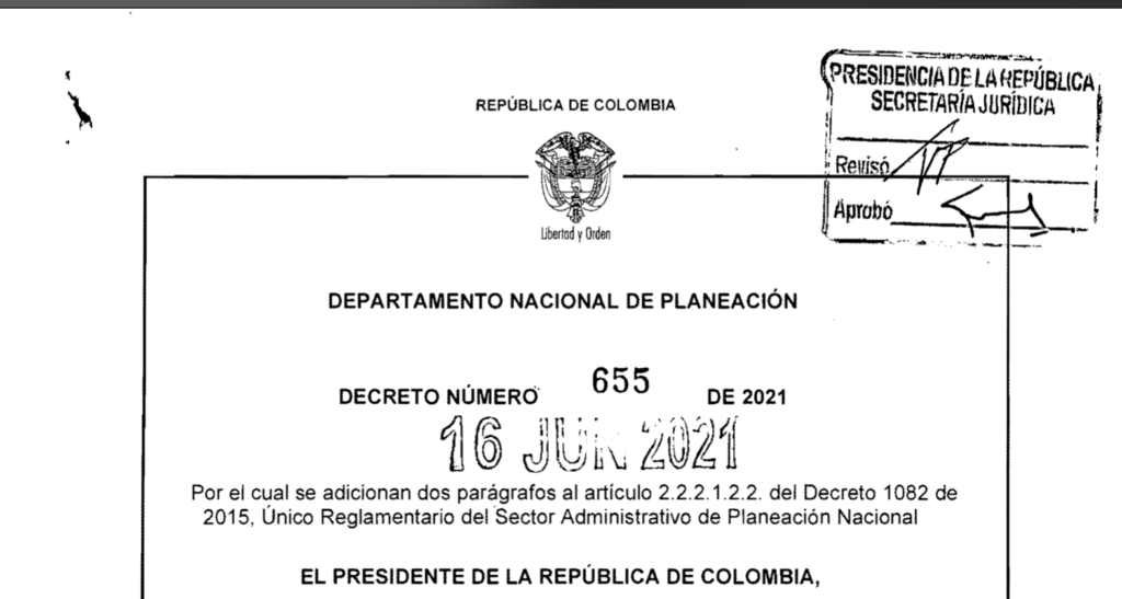 Decreto 655 del 16 de junio de 2021