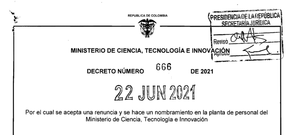 Decreto 666 del 22 de junio de 2021