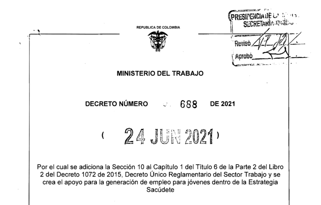 Decreto 688 del 24 de junio de 2021