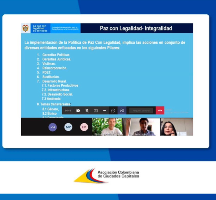 Asocapitales y Gobierno Nacional aúnan esfuerzos para la implementación de la política de paz en los territorios