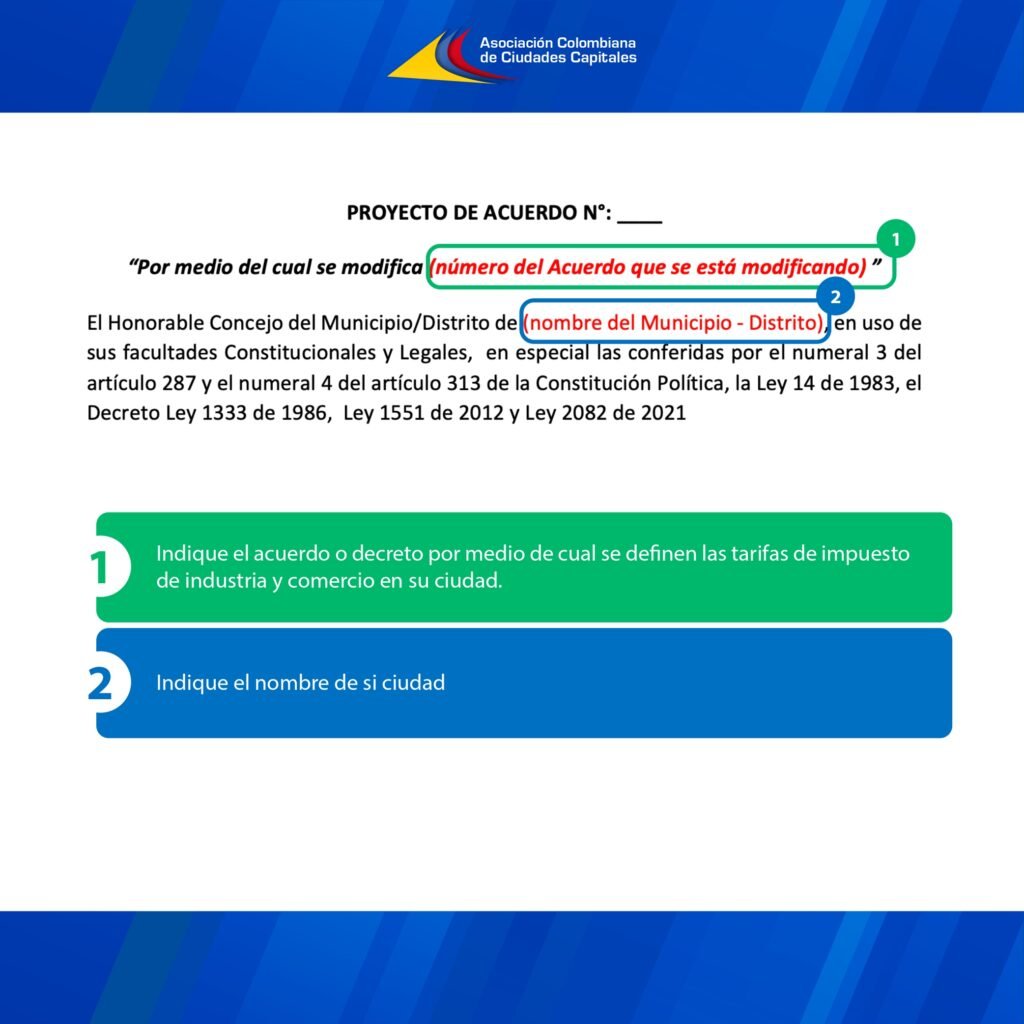 PROPUESTA DE MODIFICACIÓN TARIFAS ICA: Aplicación Artículo 14 Ley 2082 de 2021