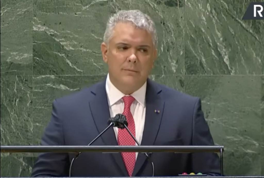 Presidente Iván Duque se pronuncia en la Asamblea 76 de la ONU