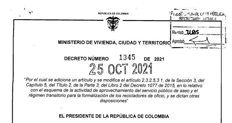 DECRETO 1345 DEL 25 DE OCTUBRE DE 2021